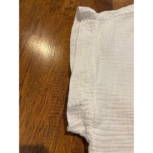 Joie Women's 100% Cotton Gauze Short Sleeve Blouse Sz L Minimalist Chic Comfort - Picture 4 of 8